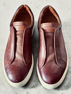 Magnanni Men’s Fiore Low Top Slip On Sneakers Size 12 Brown Leather
